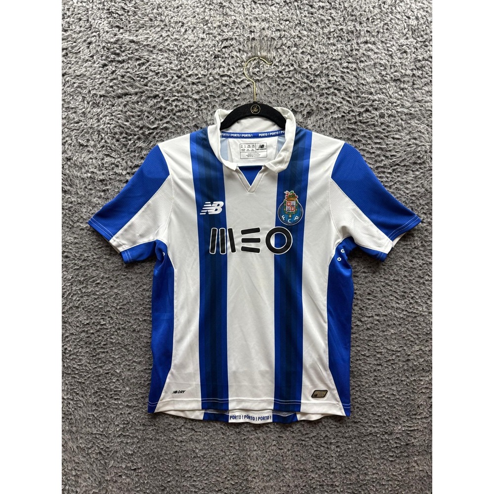 New Balance 2017-18 FC Porto Home Collared Jersey Shirt White Blue Youth Size YL